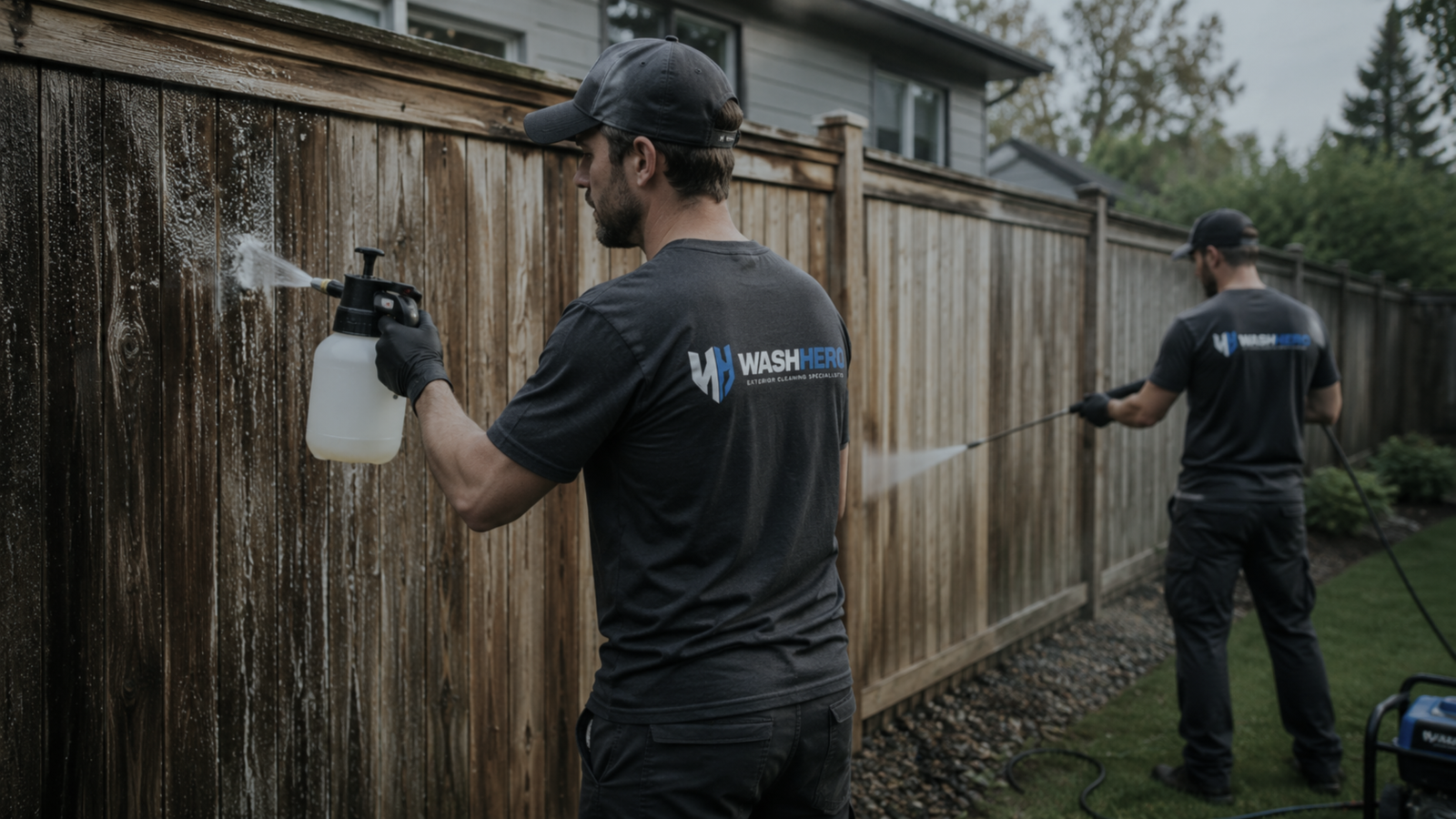Fence washing and exterior boundary cleaning