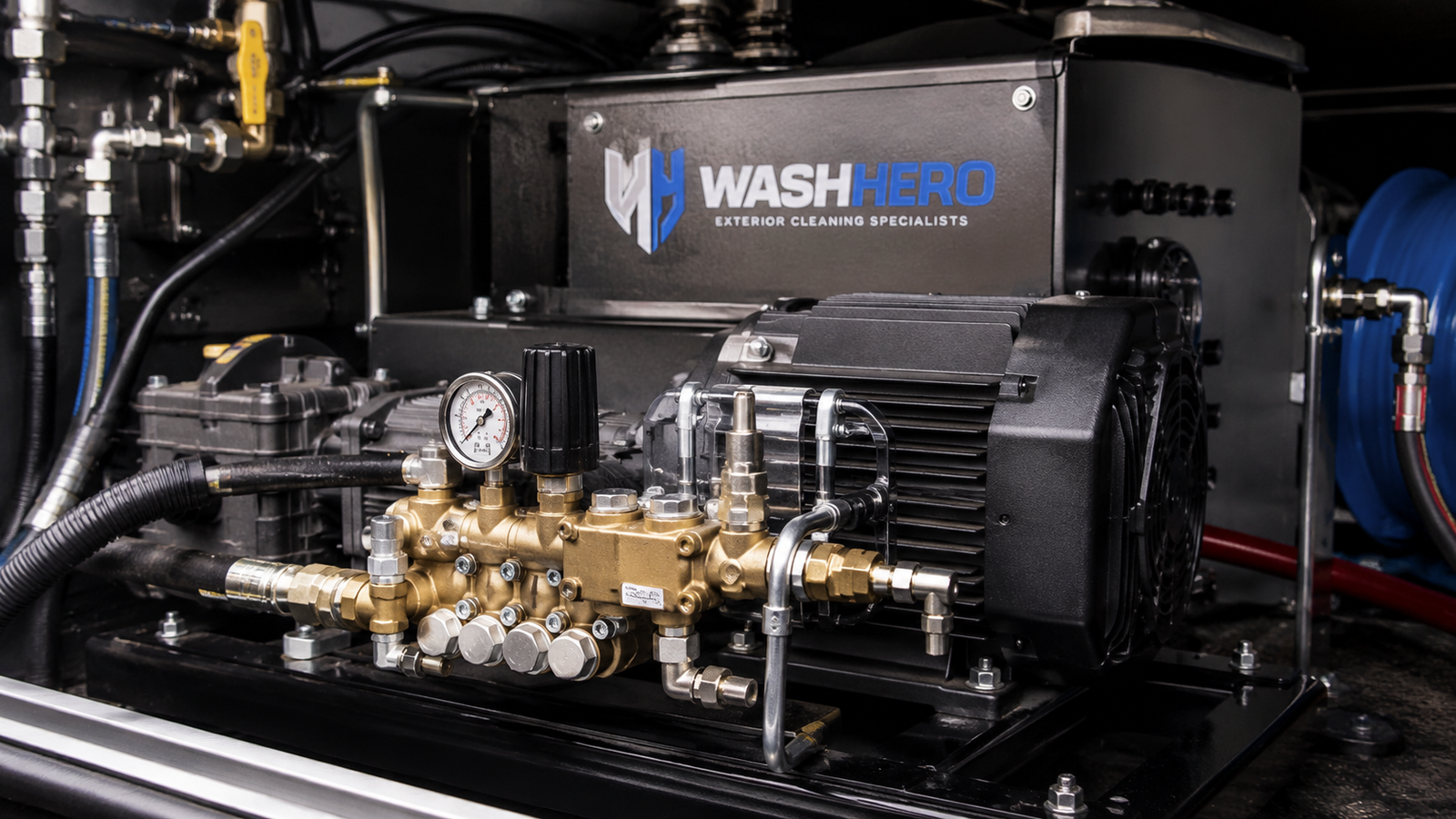 Wash Hero franchise exterior cleaning equipment setup