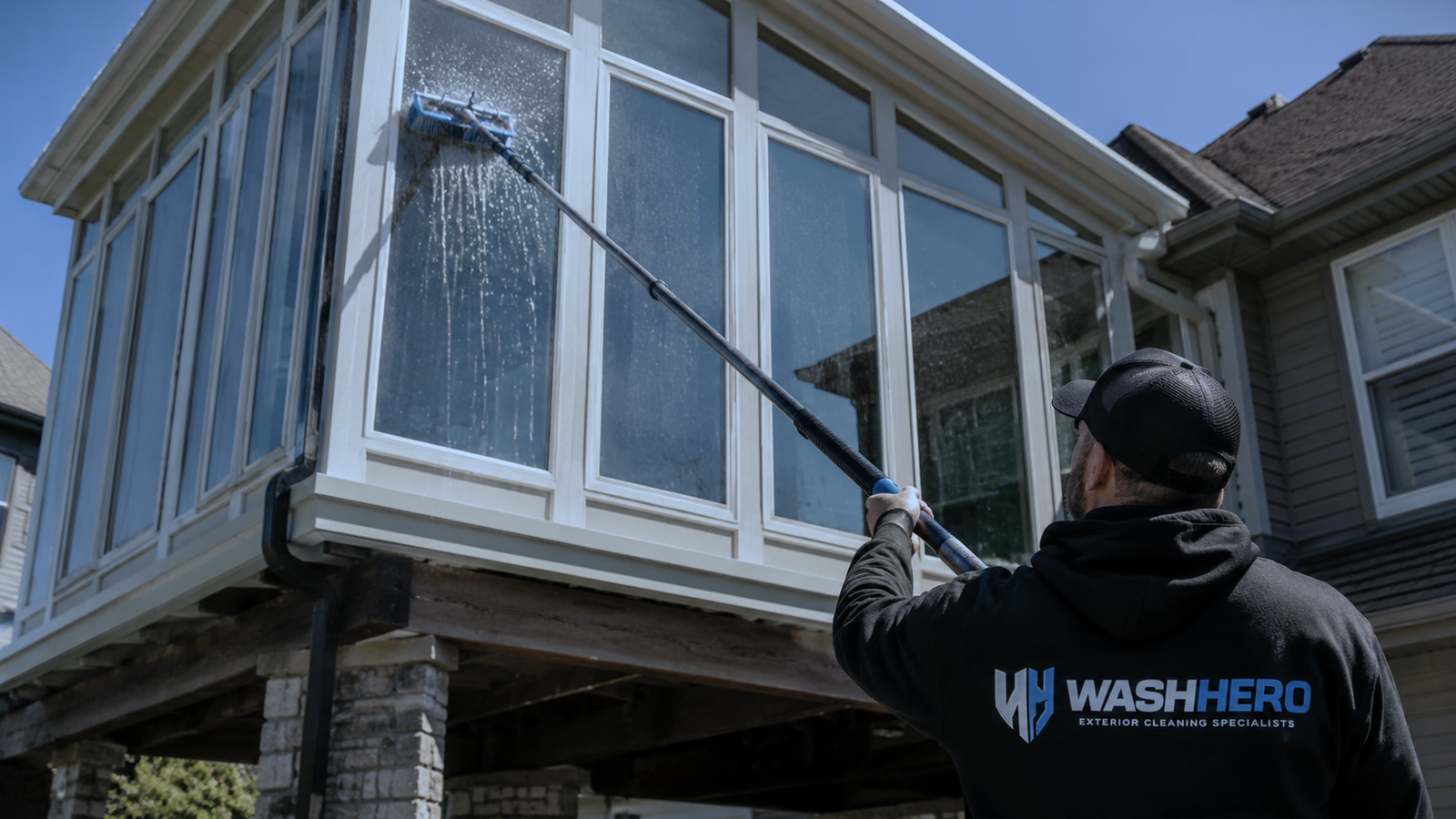 Exterior residential window cleaning