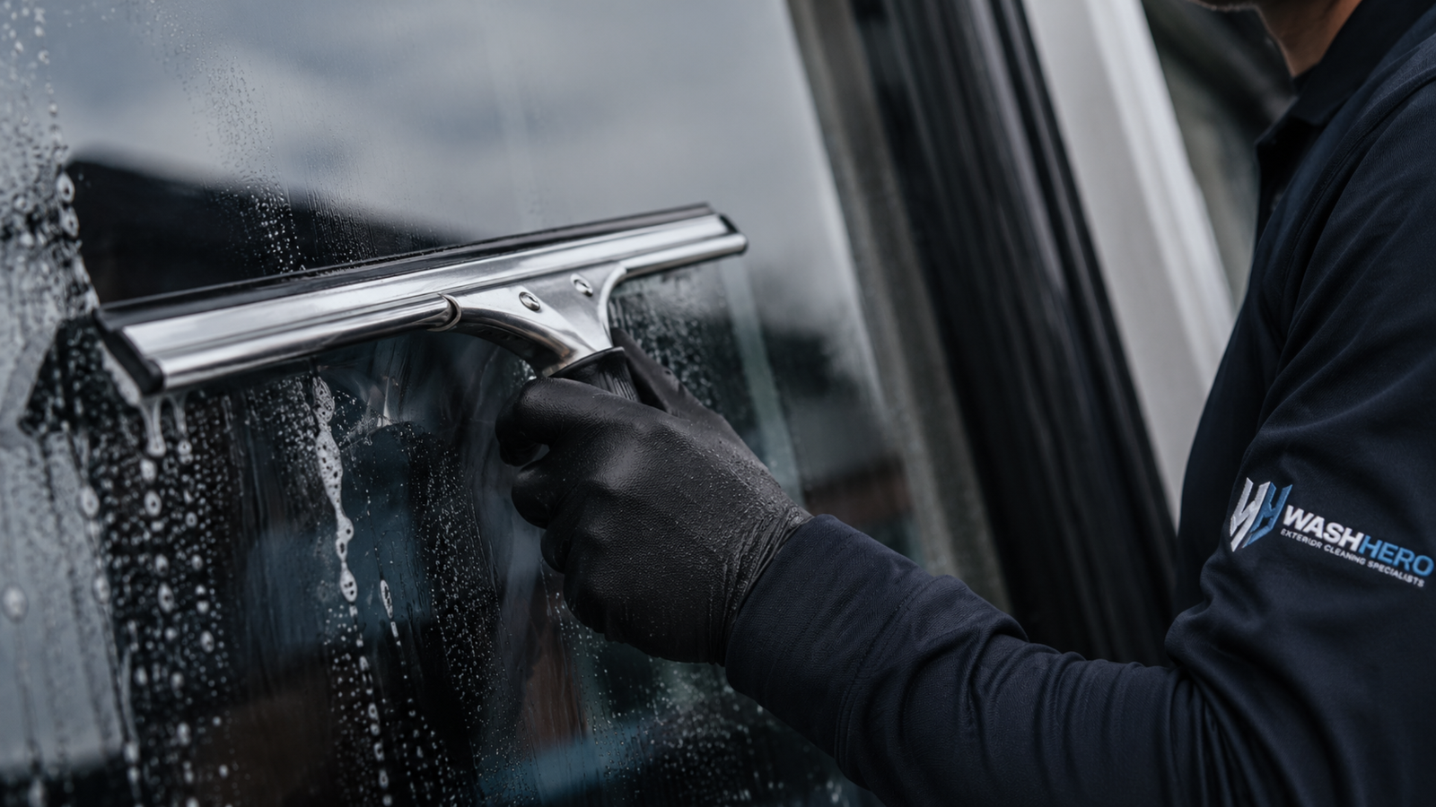 Exterior window cleaning by Wash Hero