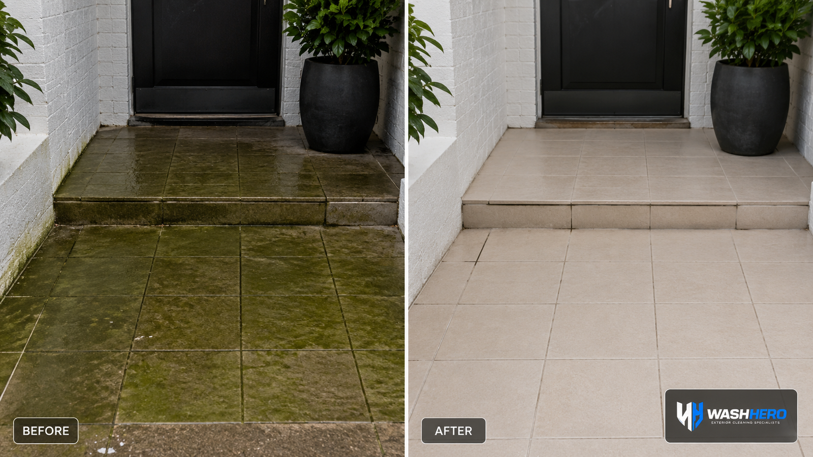 Clean exterior surface after washing